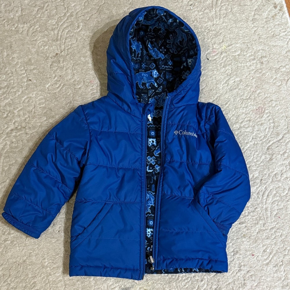 Columbia Royal Blue Kids' Jacket with Patterned Lining